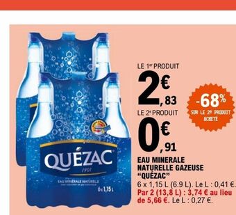 Eau minerale naturelle gazeuse quézac