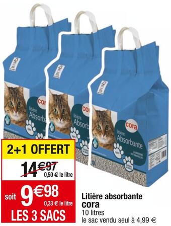 Cora x Carrefour Cora litière absorbante offre