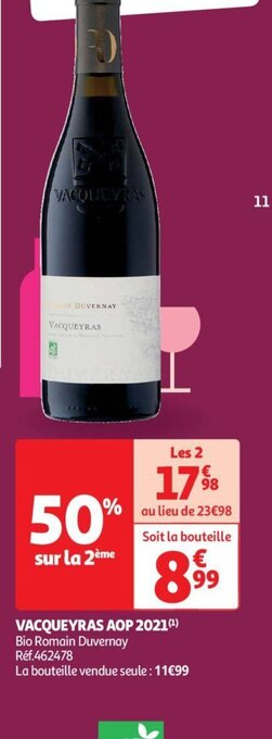 Auchan VACQUEYRAS AOP 2021(¹) offre