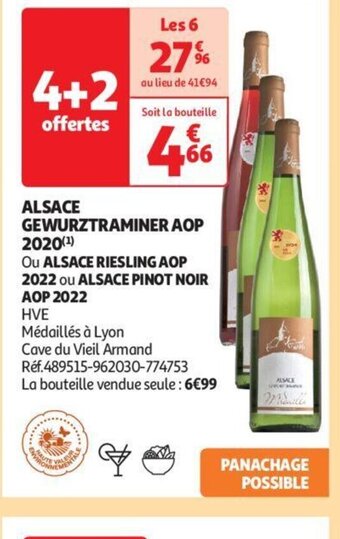 Auchan ALSACE GEWURZTRAMINER AOP 2020 (¹) offre