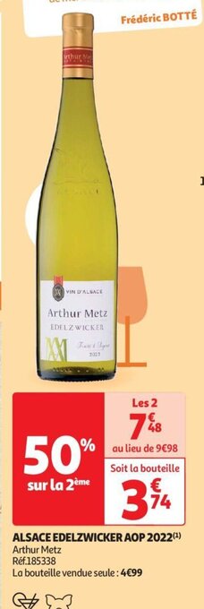 Auchan ALSACE EDELZWICKER AOP 2022(¹) Arthur Metz offre