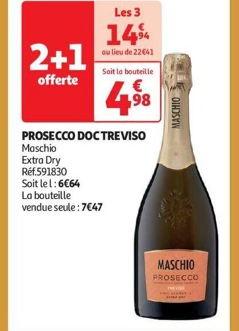 Auchan PROSECCO DOCTREVISO Maschio Extra Dry Réf.591830 offre