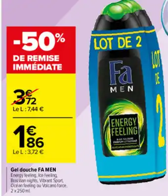 Carrefour Market Gel Douche Fa Men offre