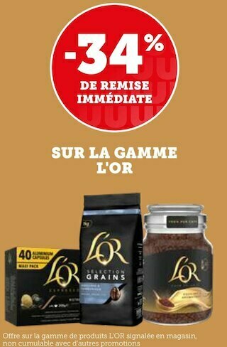 U Express Bon plan sur la gamme des produits de L'or offre