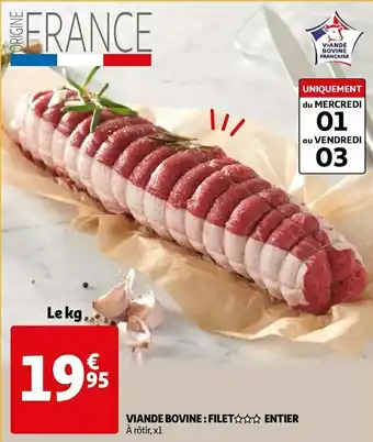 Auchan VIANDE BOVINE : FILET ENTIER offre
