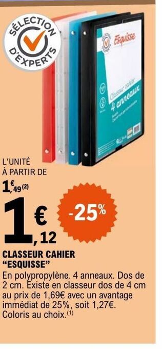Classeur cahier esquisse