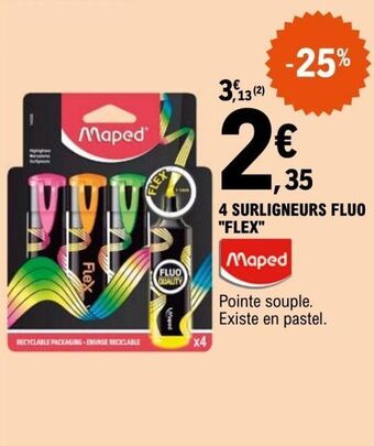 4 surligneurs fluo flex