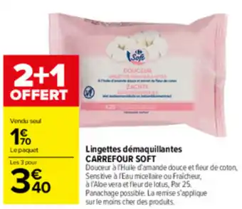 Carrefour Market Lingettes Démaquillantes offre