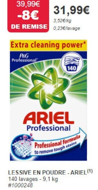 Costco LESSIVE EN POUDRE - ARIEL (1) 140 lavages - 9,1 kg #1000248 offre