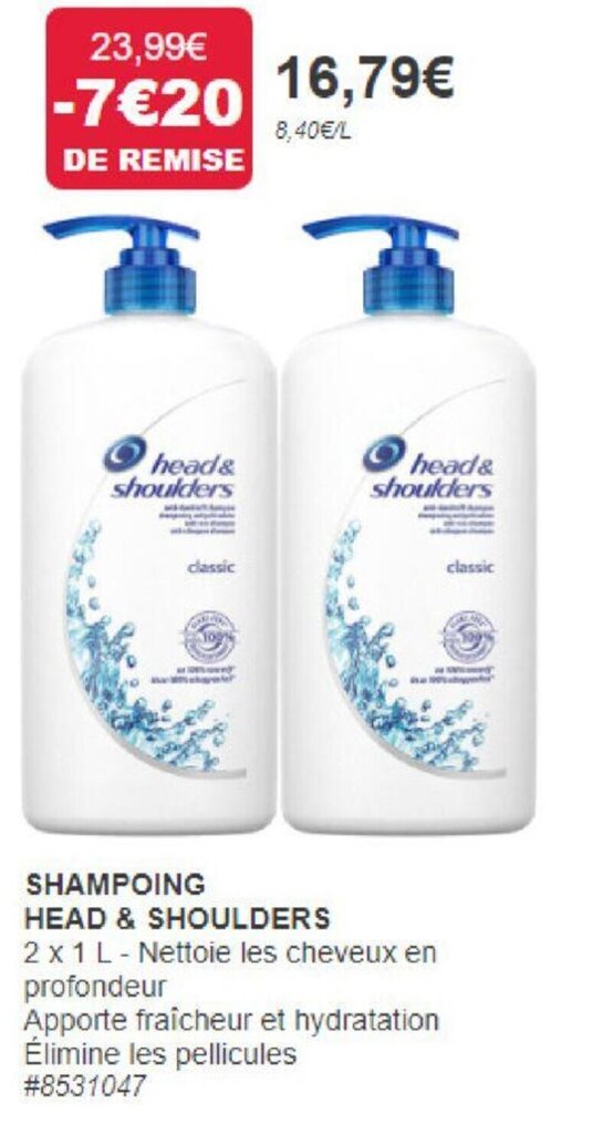 Promo SHAMPOING HEAD & SHOULDERS chez Costco