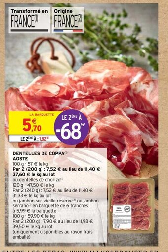 Intermarché Hyper DENTELLES DE COPPA"> AOSTE offre