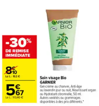 Carrefour Market Soin Visage Bio Garnier offre