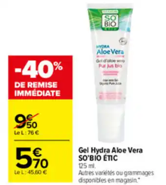 Carrefour Market Gel Hydra Aloe Vera offre