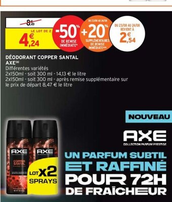 Intermarché Hyper DÉODORANT COPPER SANTAL AXE (b) offre