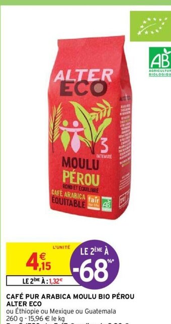Intermarché Hyper CAFÉ PUR ARABICA MOULU BIO PÉROU ALTER ECO offre