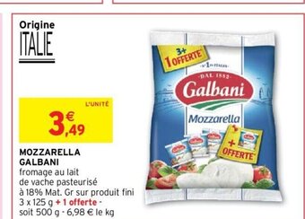 Intermarché Hyper MOZZARELLA GALBANI fromage au lait offre