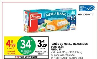 Intermarché Hyper PANÉS DE MERLU BLANC MSC SURGELÉS FINDUS offre