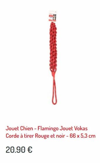 Jouets pour chiens - flamingo jouet vokas corde à tirer rouge et noir - 66 x 5.3 cm