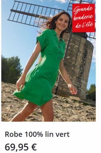 Robe 100% lin vert