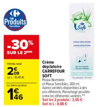 Carrefour Market Crème Dépilatoire Carrefour Soft offre