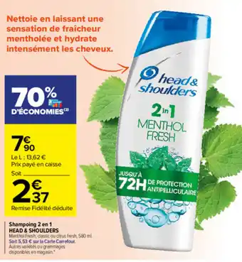 Carrefour Market Shampoing 2 En 1 Head & Shoulders offre
