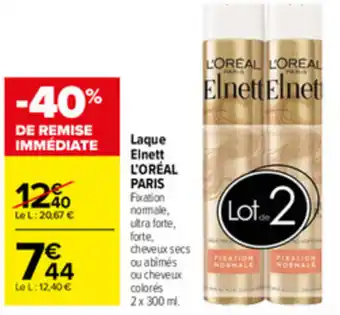 Carrefour Market Laque Elnett L'Oréal Paris offre