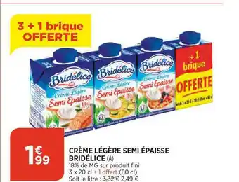 Crème Légère Semi épaisse Bridélice