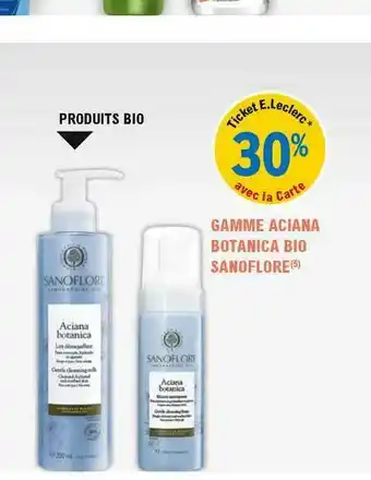E.Leclerc Parapharmacie Gamme Aciana Botanica Bio Sanoflore offre