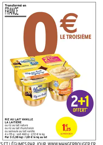 Intermarché Riz Au Lait Vanille La Laitiere offre