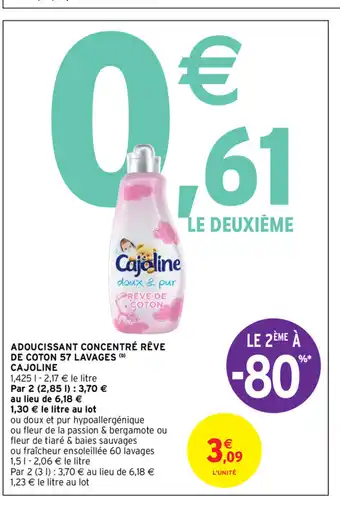 Intermarché Adoucissant Concentre Reve De Coton 57 Lavages Ca Joline offre