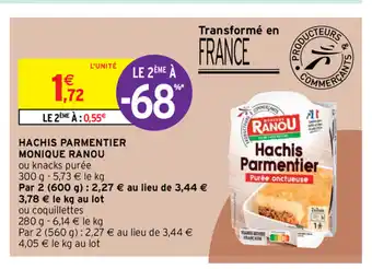 Intermarché Hachis Parmentier Monique Ranou offre