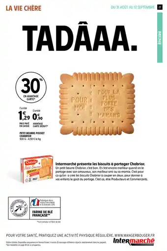 Intermarché Petit Beurre Pocket Chabrior offre
