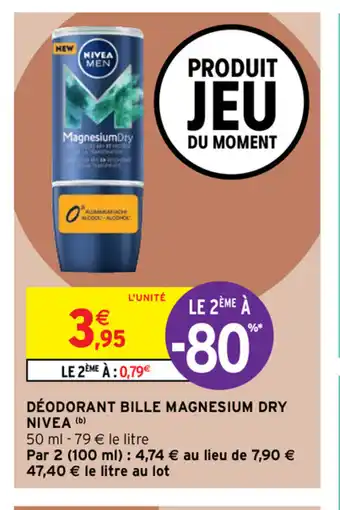 Intermarché Deodorant Bille Magnesium Dry Nivea offre