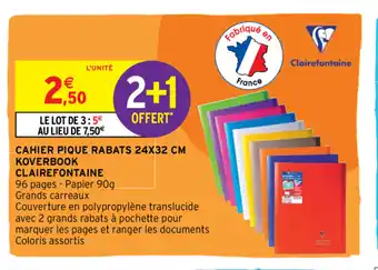 Cahier Pique Rabats 24x32 Cm Koverbook Clairefontaine