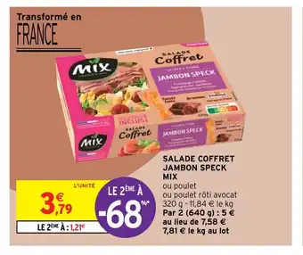 Intermarché Salade Coffret Jambon Speck Mix offre