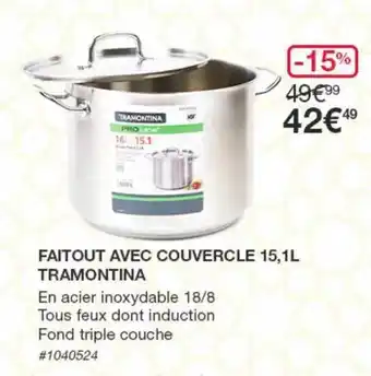 Faitout Avec Couvercle 15,1 L Tramontina