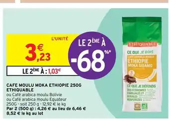 Intermarché Cave Moulu Moka Ethiopie 250g Ethiquable offre