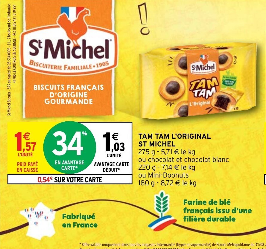 Promo Tam Tam L Original St Michel Chez Intermarch 