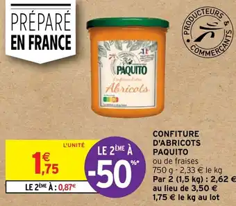 Intermarché Confiture D'Abricots Paquito offre