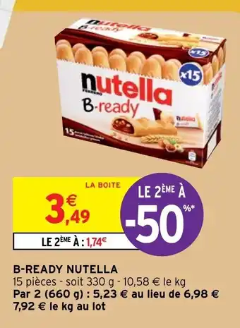 Intermarché B-Ready Nutella offre