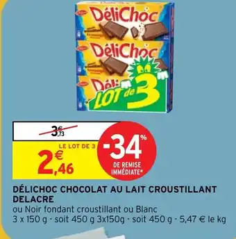 Délichoc Chocolat au Lait Croustillant Delacre