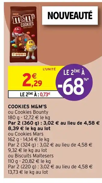 Intermarché Cookies M&M's offre