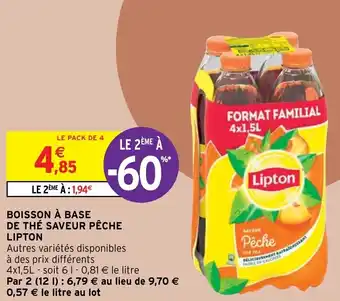 Intermarché Boisson à Base de Thé Saveur pêche offre