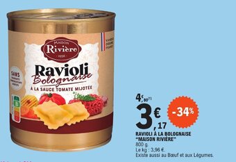 E.Leclerc RAVIOLI À LA BOLOGNAISE "MAISON RIVIÈRE" offre