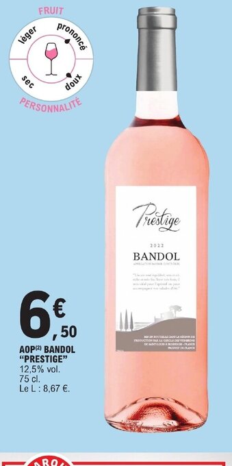 E.Leclerc AOP (²) BANDOL "PRESTIGE" 12,5% vol. offre
