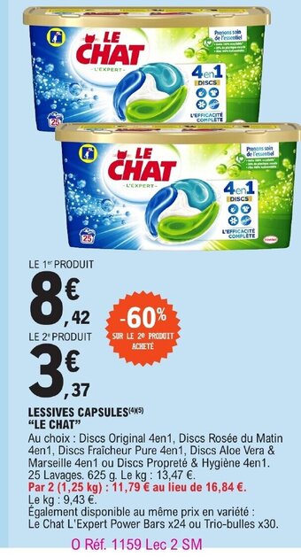 E.Leclerc LESSIVES CAPSULES(4)(5) "LE CHAT" offre