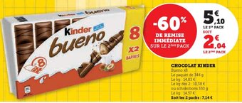 Super U CHOCOLAT KINDER offre