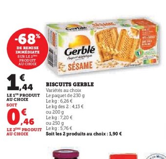 Super U BISCUITS GERBLE offre