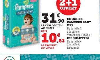 Super U COUCHES PAMPERS BABY offre