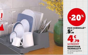 Super U EGOUTTOIR VAISSELLE U offre